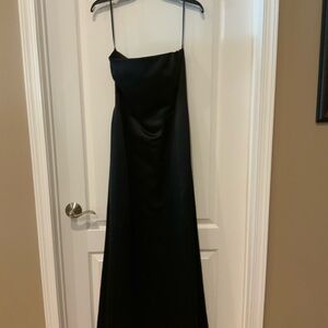 Women’s Strapless Black Satin Gown